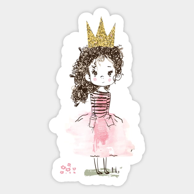 Curly Queen Sticker by EveFarb